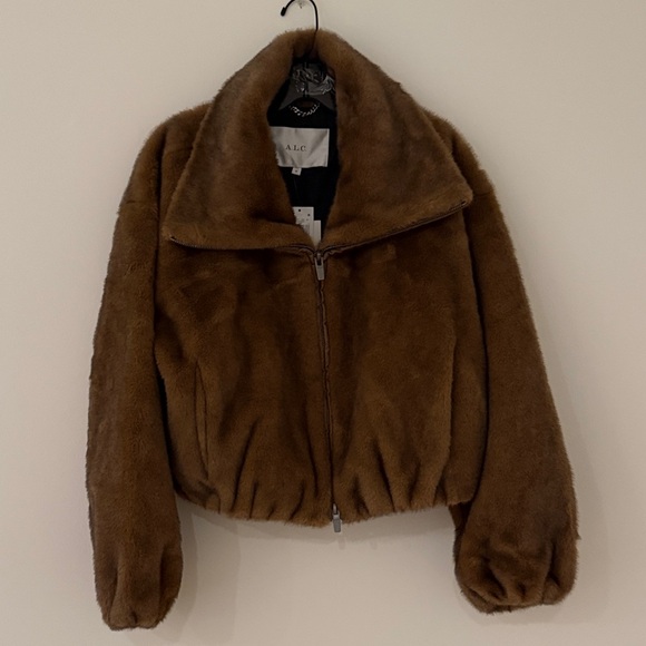 $655 A.L.C. Women's Hazel faux fur Jacket - Picture 8 of 15